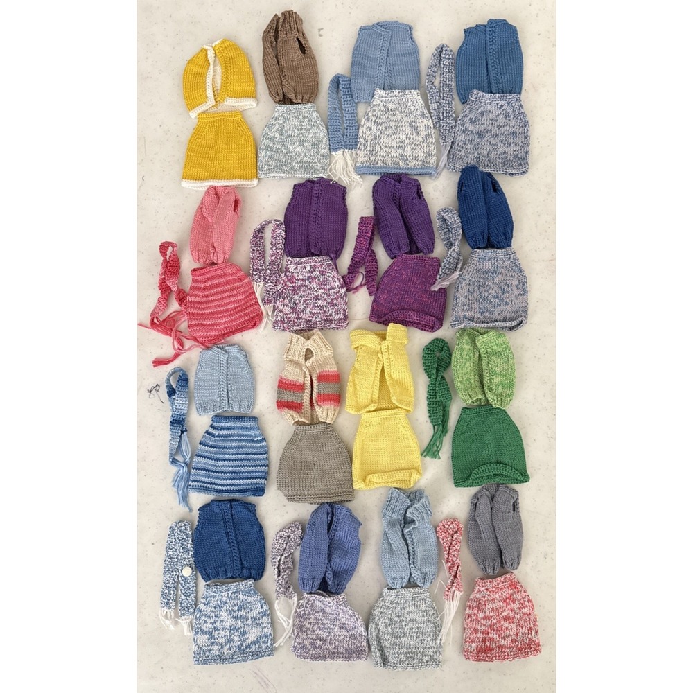 43 PC LOT Vintage Barbie Hand Crocheted Knit Handmade Clothes Mommy Made Outfits